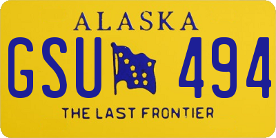 AK license plate GSU494