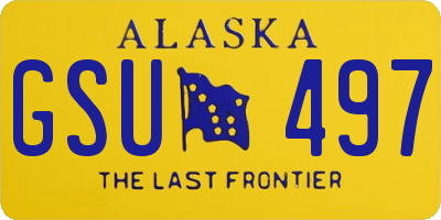 AK license plate GSU497