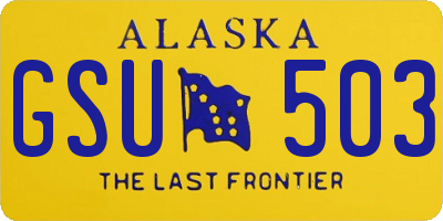 AK license plate GSU503
