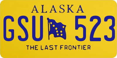 AK license plate GSU523