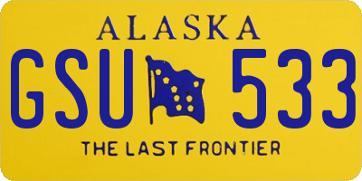 AK license plate GSU533