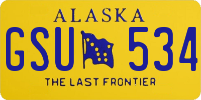 AK license plate GSU534