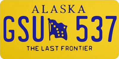 AK license plate GSU537