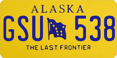 AK license plate GSU538