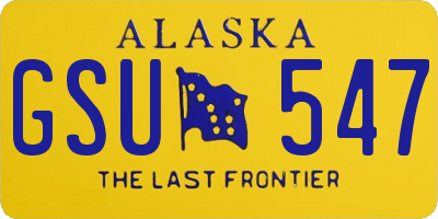 AK license plate GSU547
