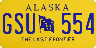 AK license plate GSU554