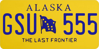 AK license plate GSU555