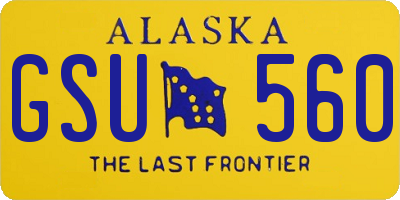 AK license plate GSU560