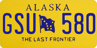 AK license plate GSU580