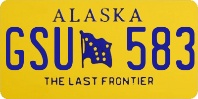 AK license plate GSU583