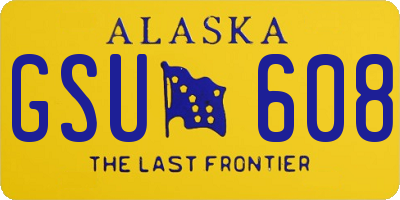 AK license plate GSU608