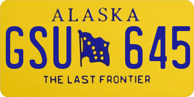 AK license plate GSU645