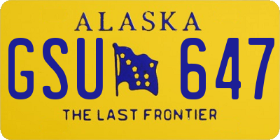 AK license plate GSU647