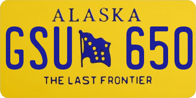 AK license plate GSU650