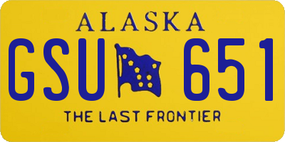 AK license plate GSU651