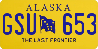AK license plate GSU653