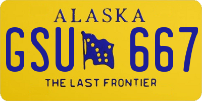 AK license plate GSU667