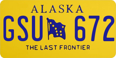 AK license plate GSU672