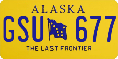 AK license plate GSU677