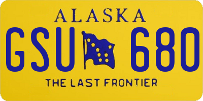 AK license plate GSU680