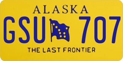 AK license plate GSU707