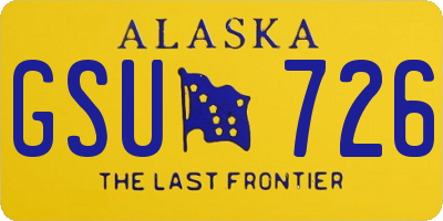 AK license plate GSU726