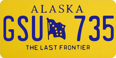 AK license plate GSU735