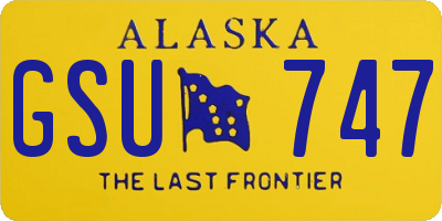 AK license plate GSU747