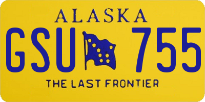 AK license plate GSU755