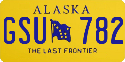 AK license plate GSU782