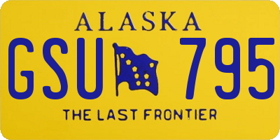 AK license plate GSU795