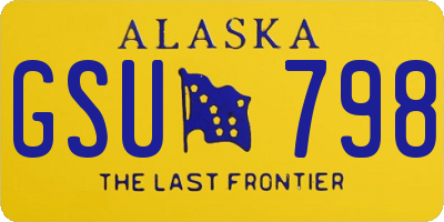 AK license plate GSU798