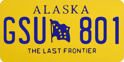 AK license plate GSU801