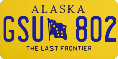 AK license plate GSU802