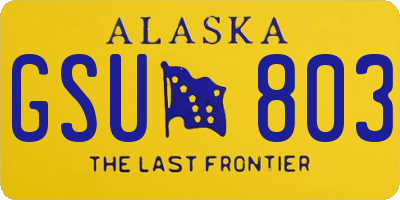 AK license plate GSU803