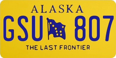 AK license plate GSU807