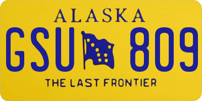 AK license plate GSU809