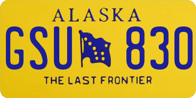 AK license plate GSU830