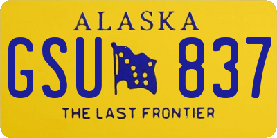 AK license plate GSU837