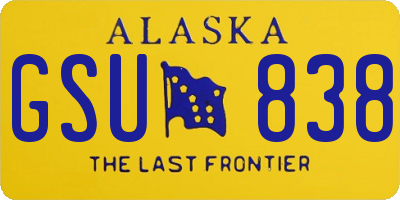 AK license plate GSU838