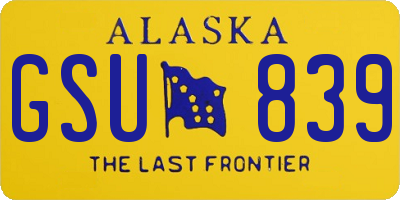 AK license plate GSU839