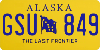 AK license plate GSU849