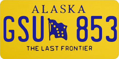 AK license plate GSU853