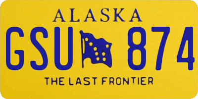 AK license plate GSU874