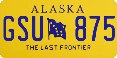 AK license plate GSU875