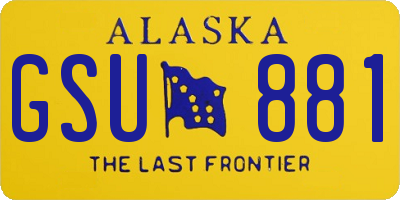 AK license plate GSU881