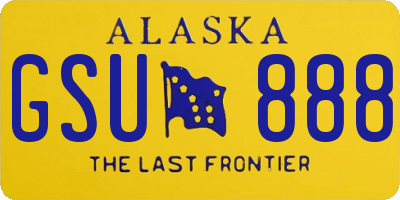 AK license plate GSU888