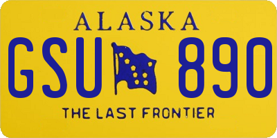 AK license plate GSU890