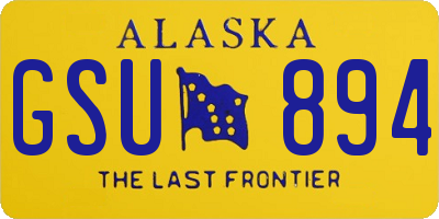 AK license plate GSU894