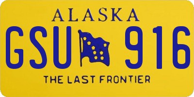 AK license plate GSU916